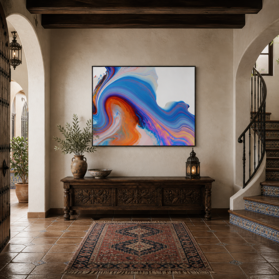 Sapphire Wave Swirl – Dopamine Wall Art