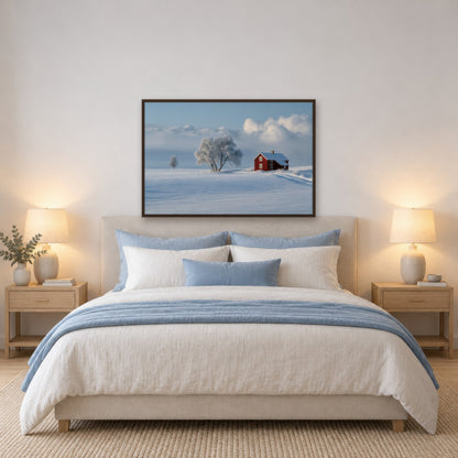 Nordic Stillness scandinavian wall art in a bedroom