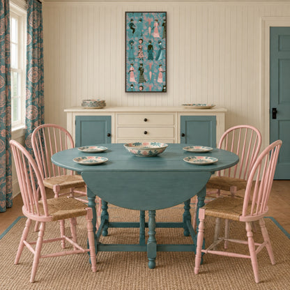 Vintage Victorian Ladies Pattern vintage illustration wall art in a dining room