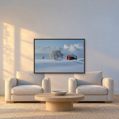 Nordic Stillness scandinavian wall art in a den