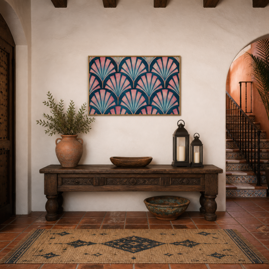 Rose Deco Fan Pattern – Art Deco Wall Art
