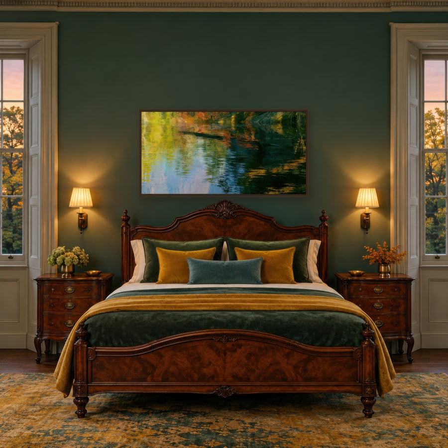 Golden Autumn Reflections – Impressionist Wall Art