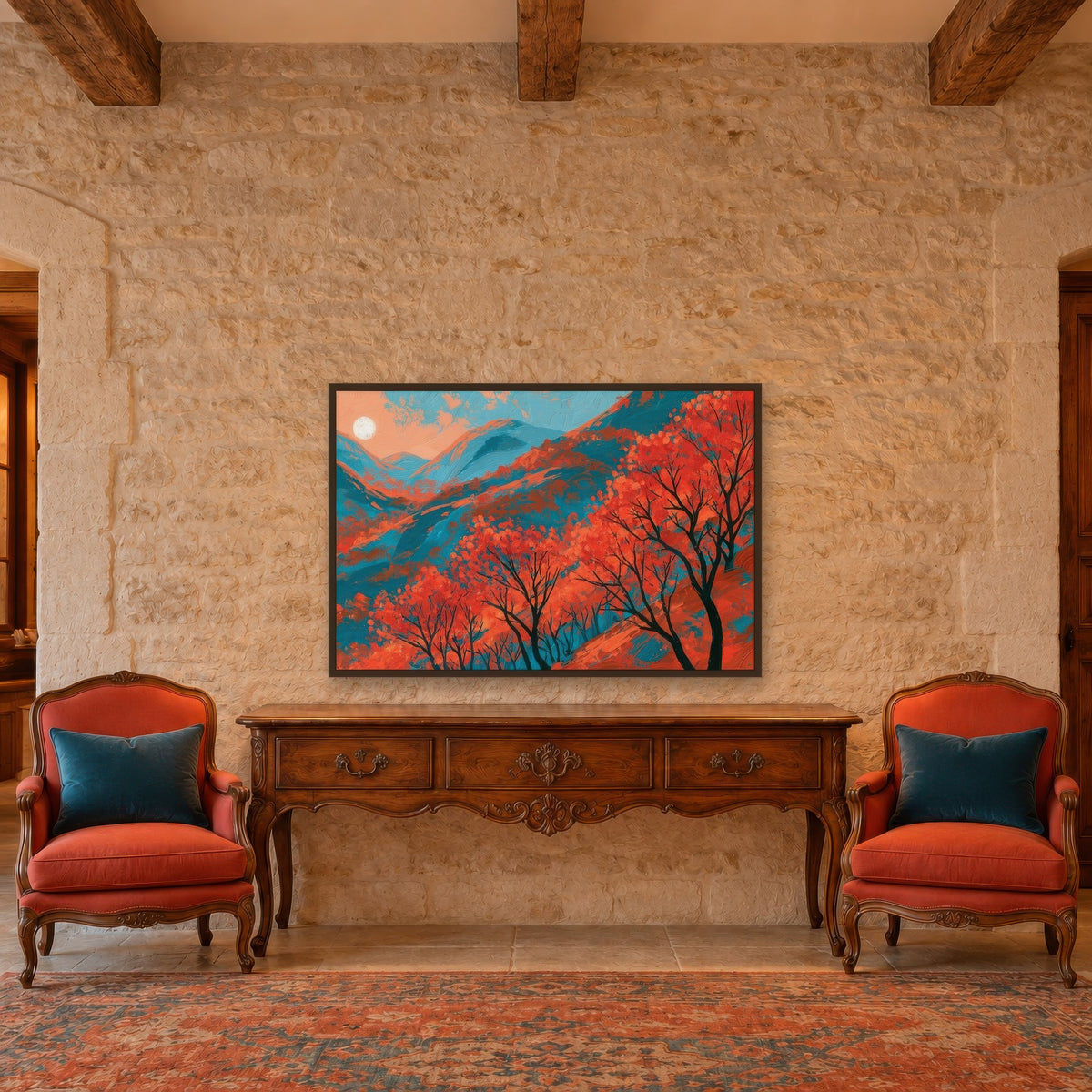 Autumn Mountain Twilight – Impressionist Wall Art