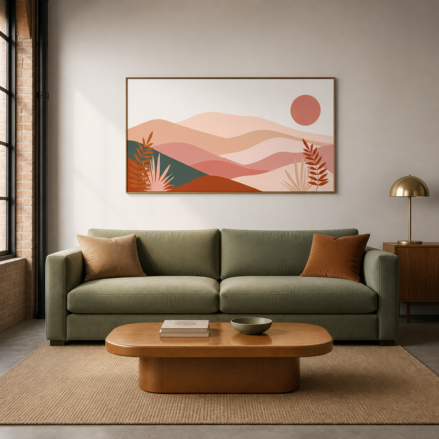 Pink Desert Hills Abstract – Landscape Wall Art