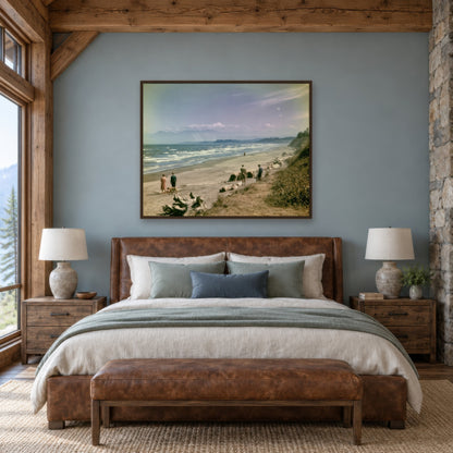 Faded Color Coastal Walk landscape wall art in a bedroom