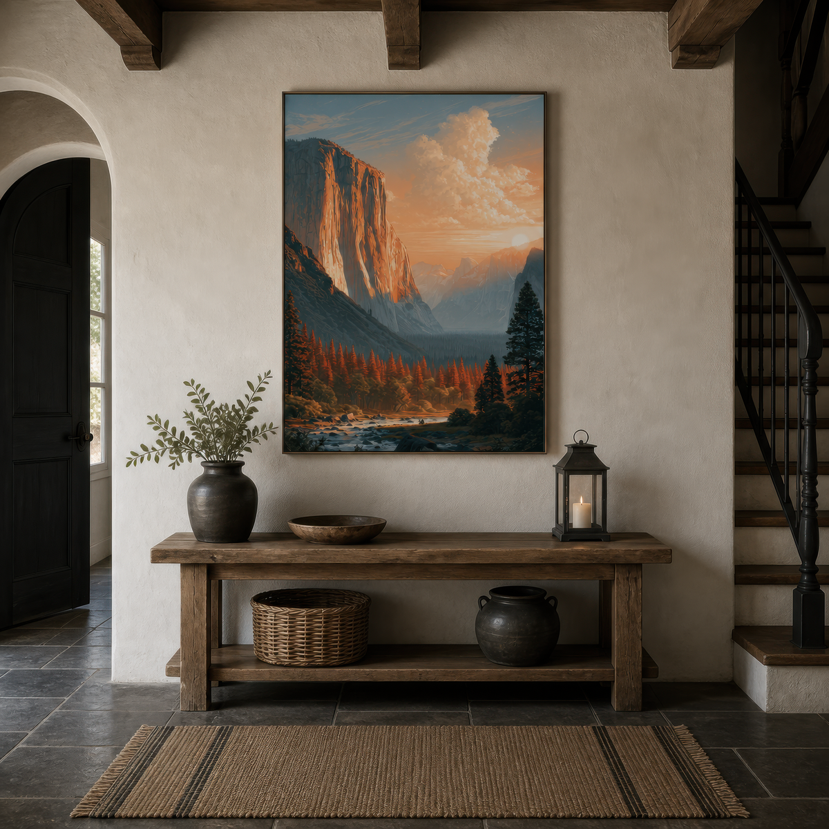 El Capitan at Sunset wall art print, alternate room view