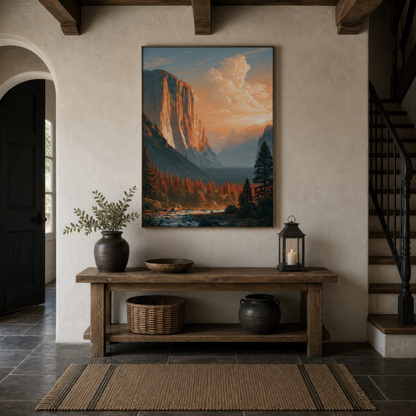 El Capitan at Sunset wall art print, alternate room view