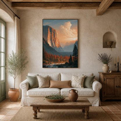 El Capitan at Sunset wall art print, alternate room view
