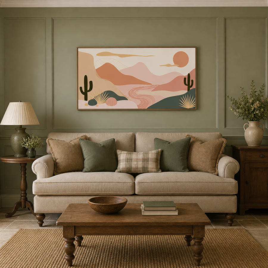 Desert Sunset Illustration – Landscape Wall Art