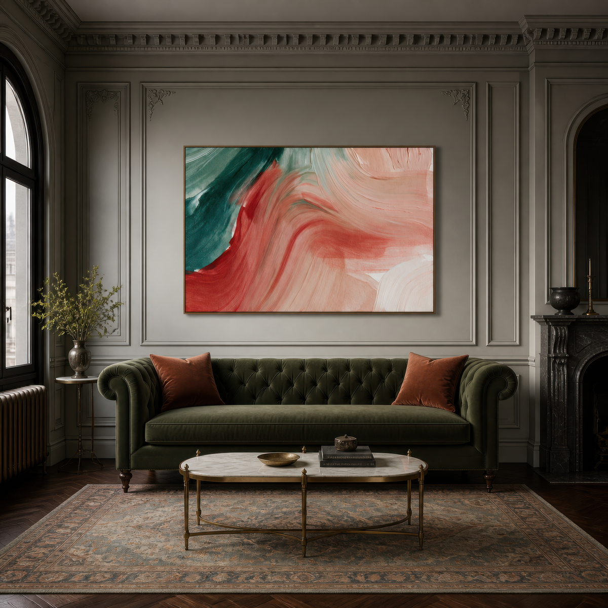 Terracotta Coral Waves – Dopamine Wall Art