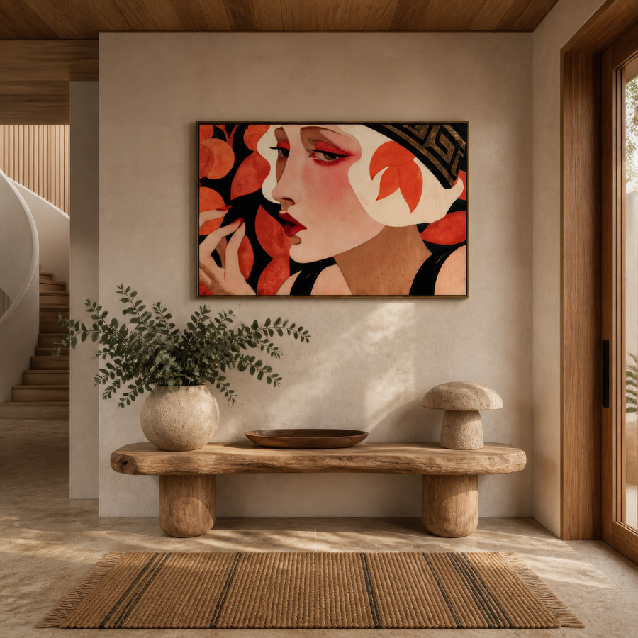 Deco Woman with Leaves – Art Deco Wall Art