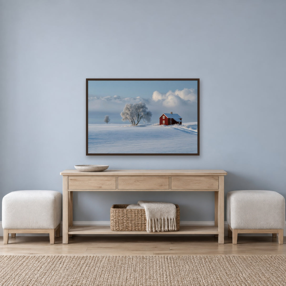 Nordic Stillness scandinavian wall art in an entryway