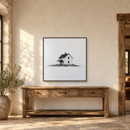 Two-Story Farmhouse with a Corner Porch farmhouse wall art in an entryway