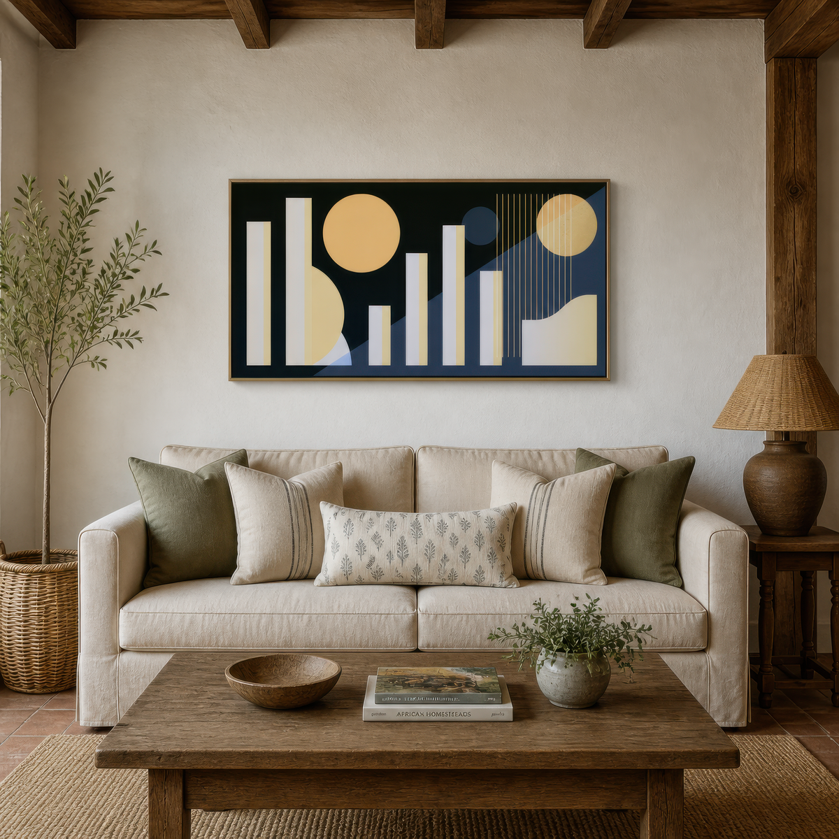 Geometric Suns and Bars Abstract – Abstract Wall Art