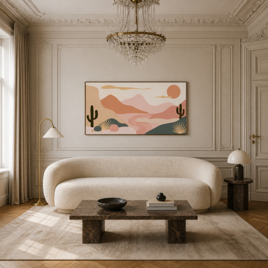 Desert Sunset Illustration – Landscape Wall Art