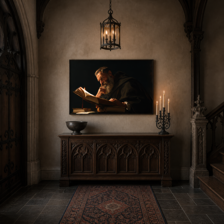 Scholar by Candlelight – Dark Academia Wall Art