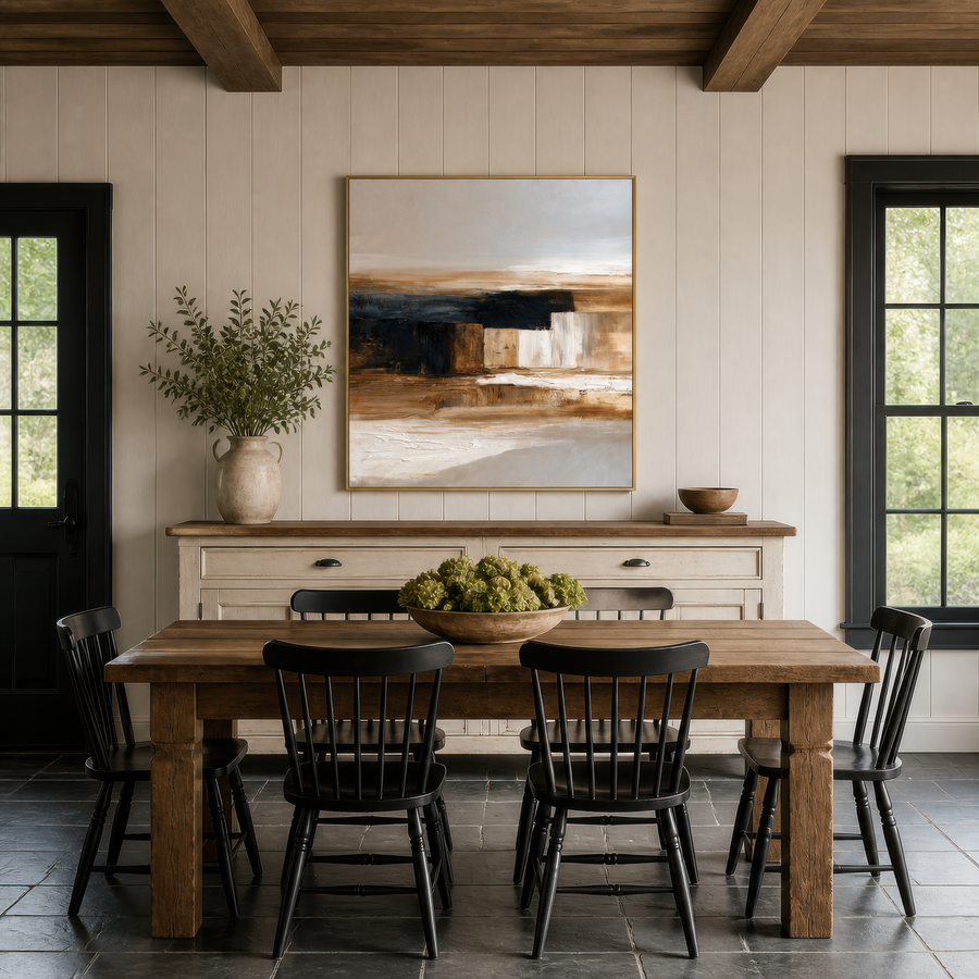 Umber Horizon – Earthy Abstract Wall Art