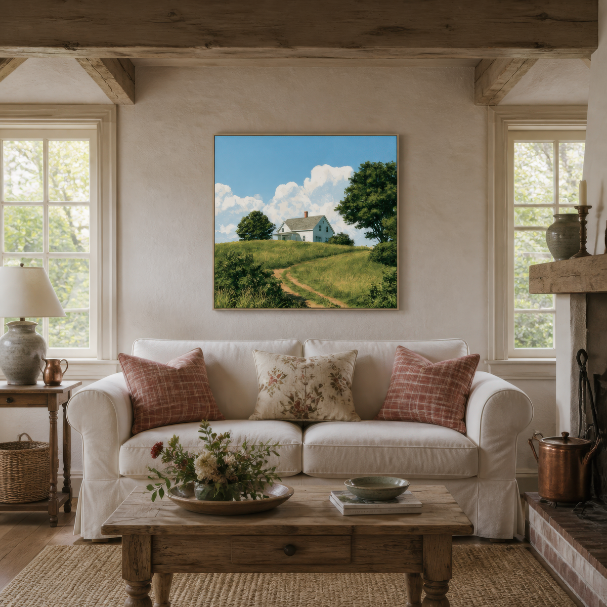 Hilltop Farmhouse Path – Farmhouse Wall Art