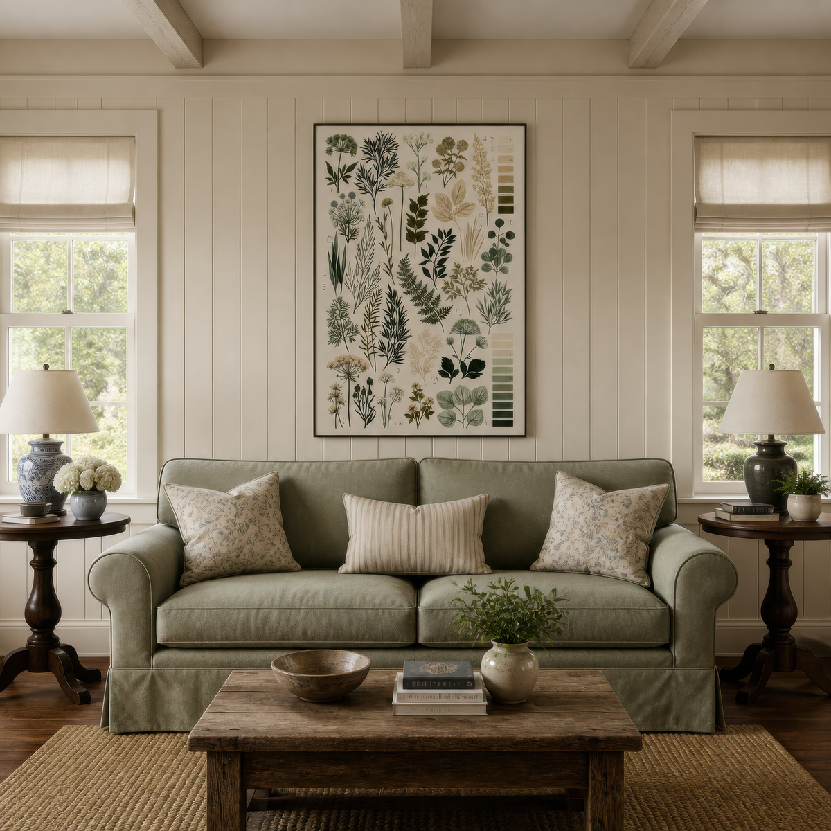 Botanical Leaf Chart – Vintage Illustration Wall Art