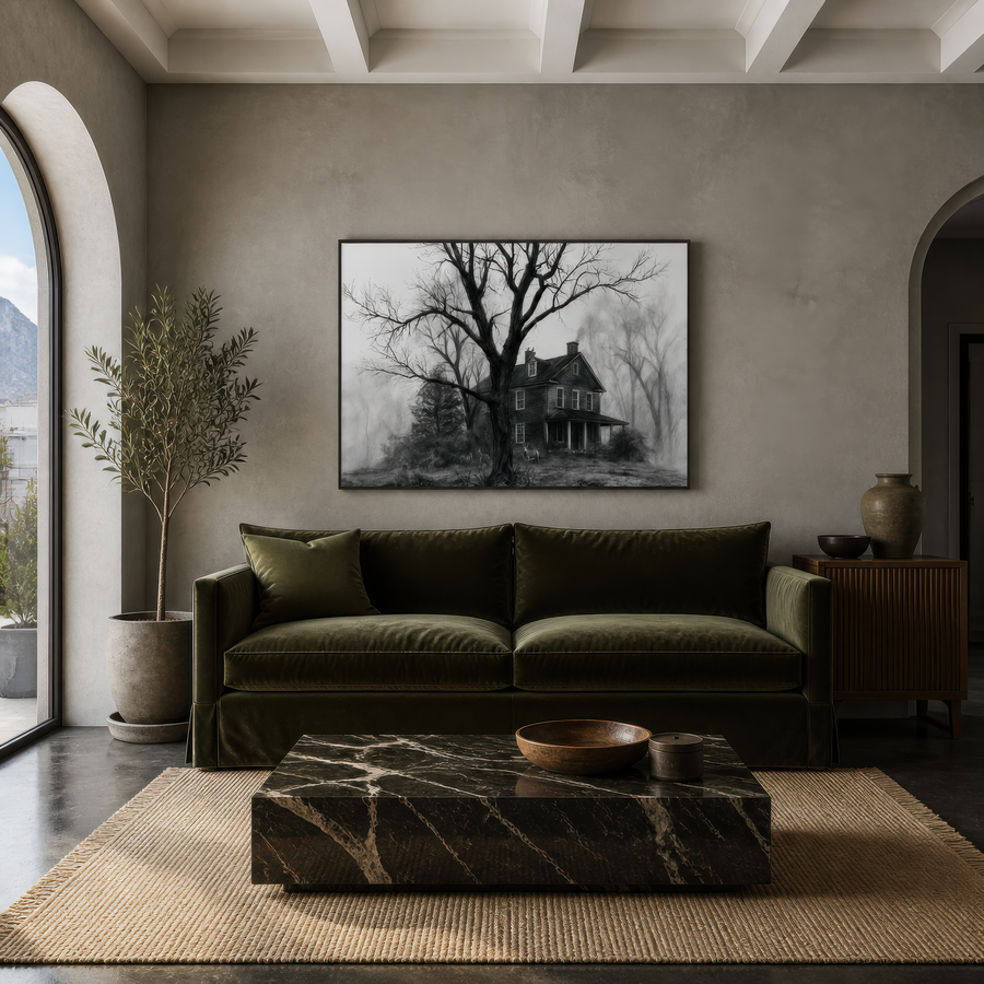 Farmhouse Behind the Ancient Tree – Farmhouse Wall Art