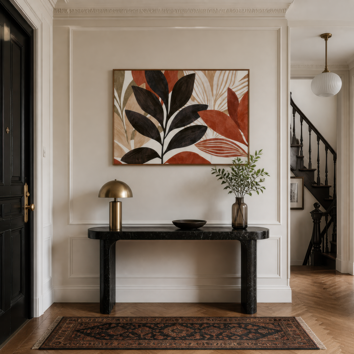 Botanical Study in Charcoal and Rust – Boho Wall Art