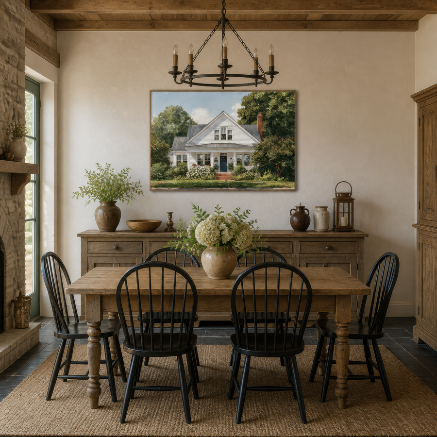 Sunny White Farmhouse – Farmhouse Wall Art