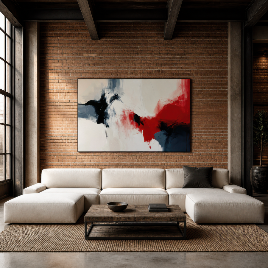 Vermilion Fold – Abstract Wall Art