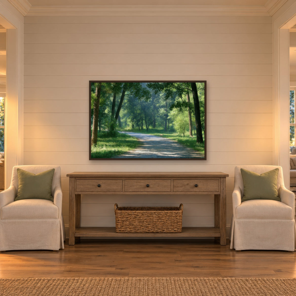 Sunlit Forest Path – Impressionist Wall Art