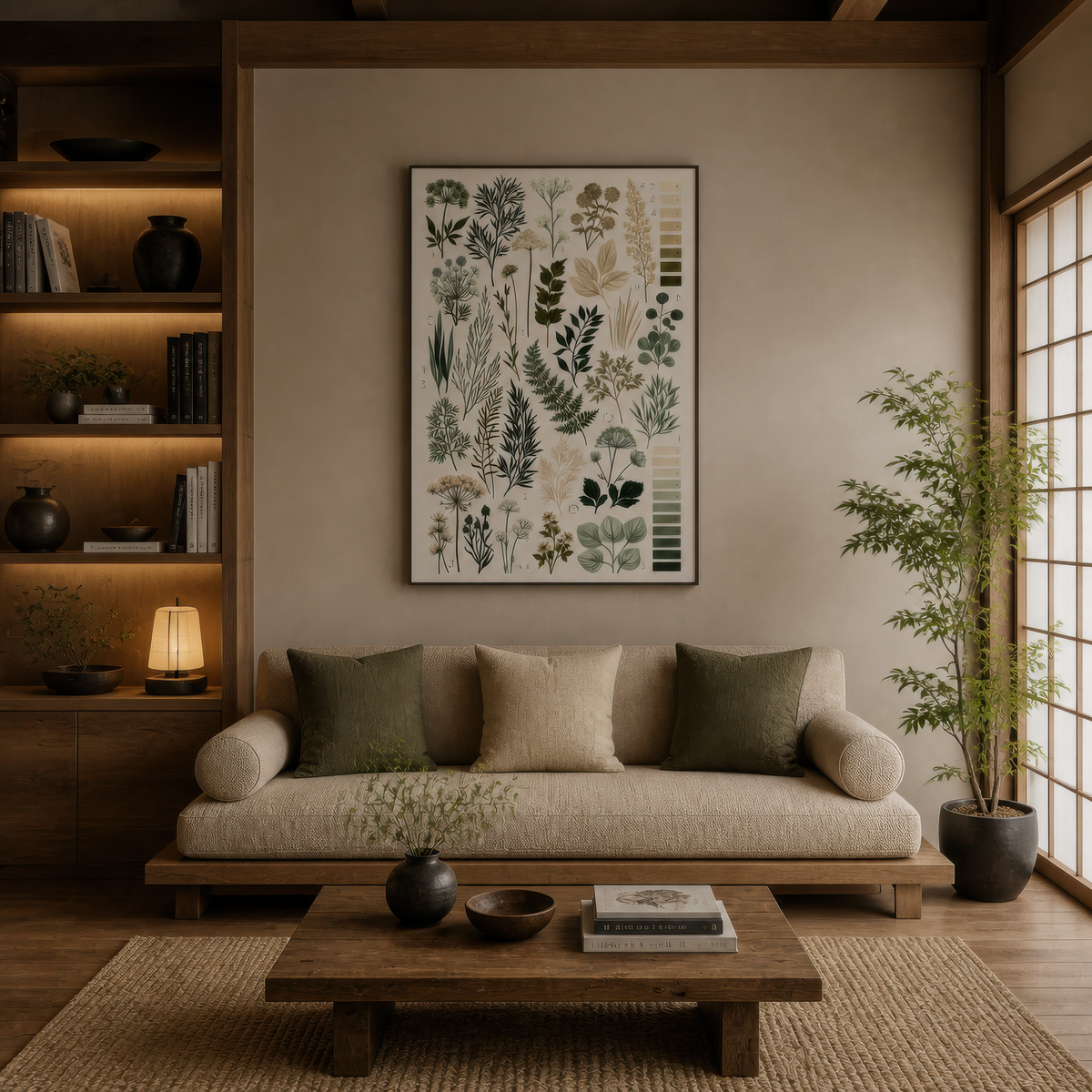 Botanical Leaf Chart – Vintage Illustration Wall Art