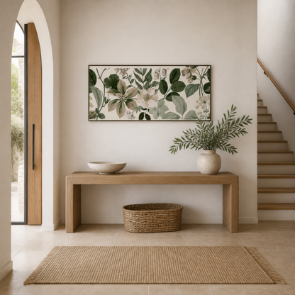 Vintage Floral Botanical Study wall art print, alternate room view