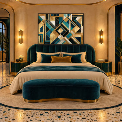Topaz Angle art deco wall art in a bedroom