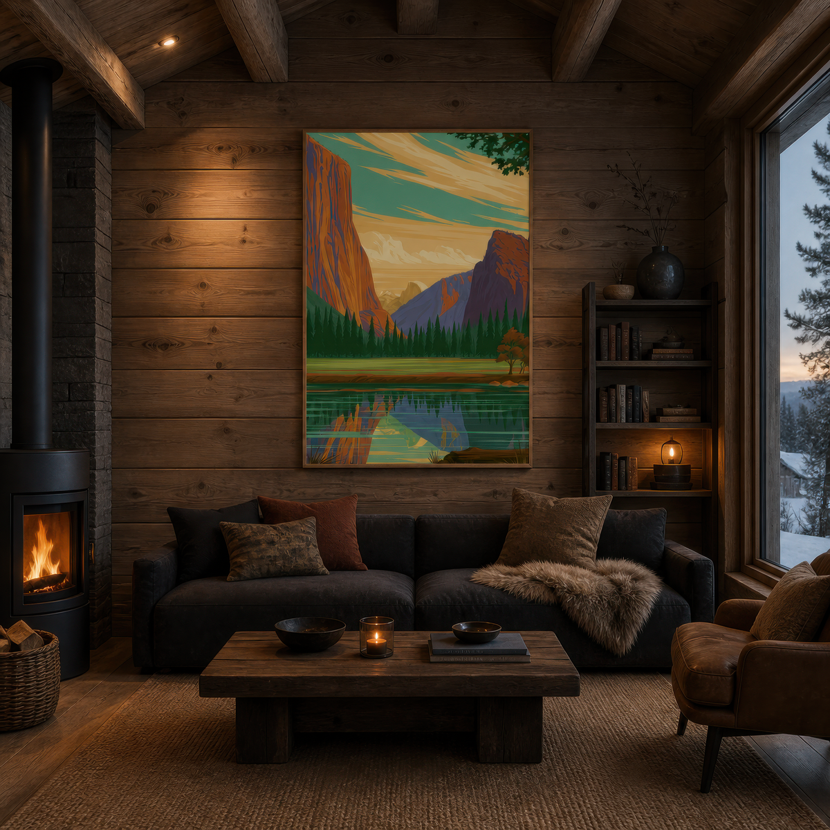 Yosemite Valley Retro Poster – Landscape Wall Art