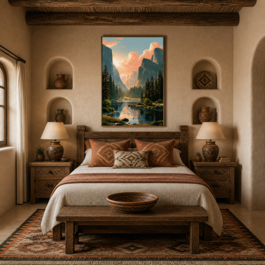 Yosemite Valley at Sunrise wall art print, alternate room view