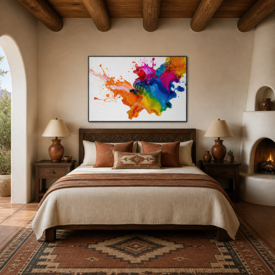 Liquid Rainbow Splash – Dopamine Wall Art