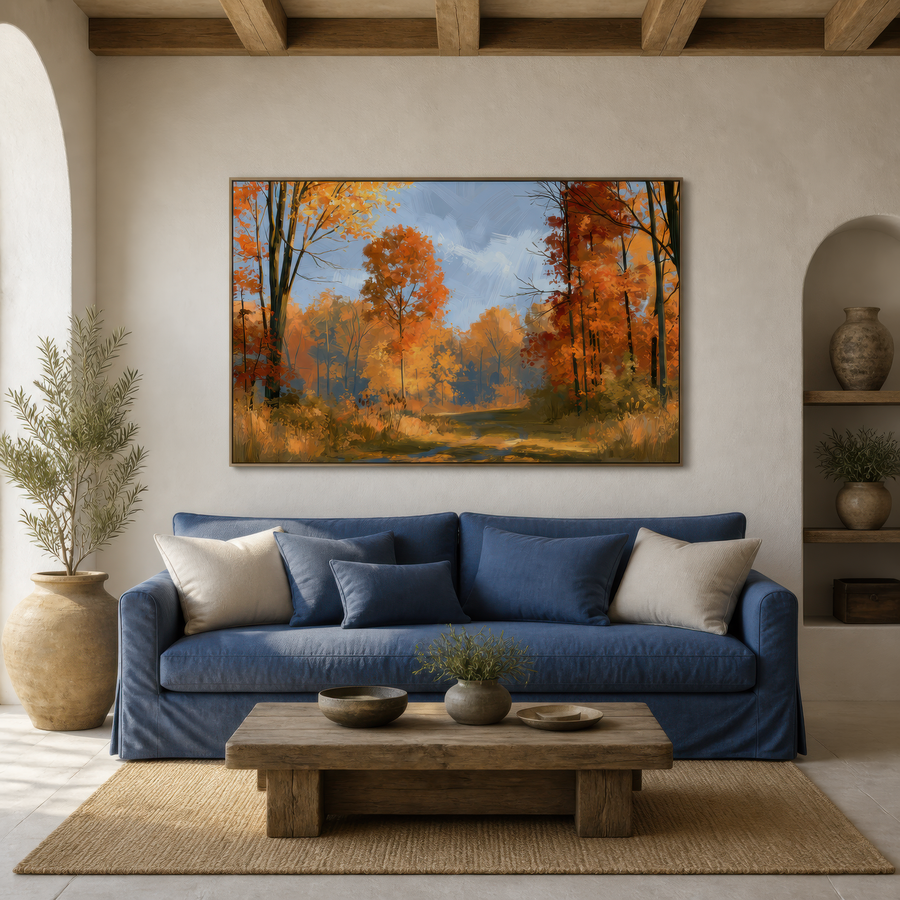 Autumn Forest Path – Impressionist Wall Art
