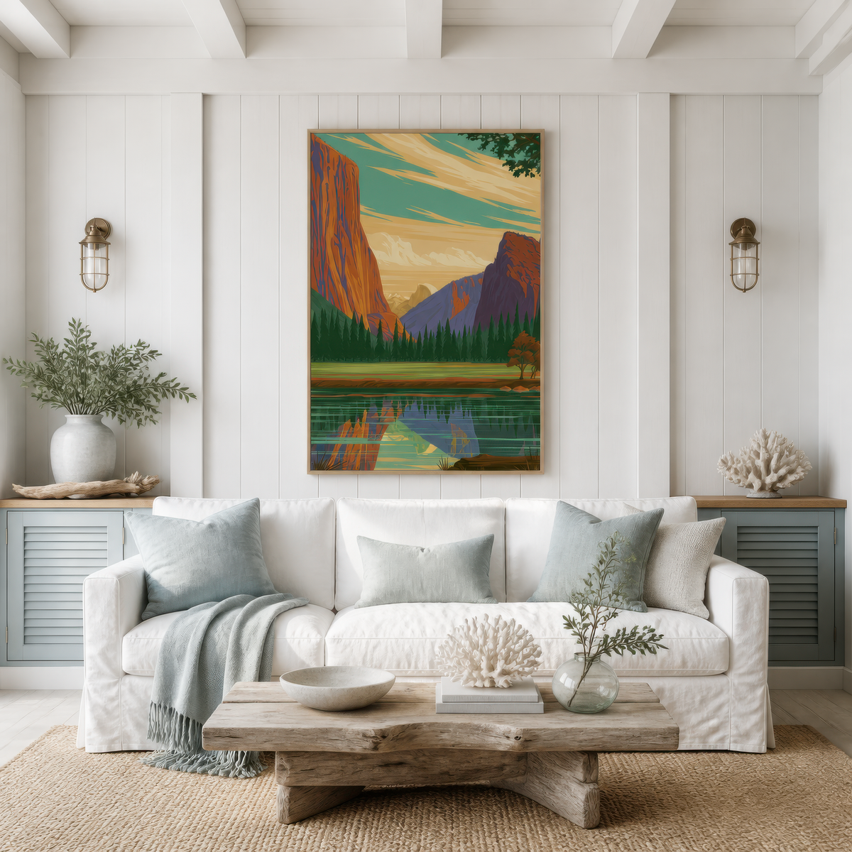 Yosemite Valley Retro Poster – Landscape Wall Art