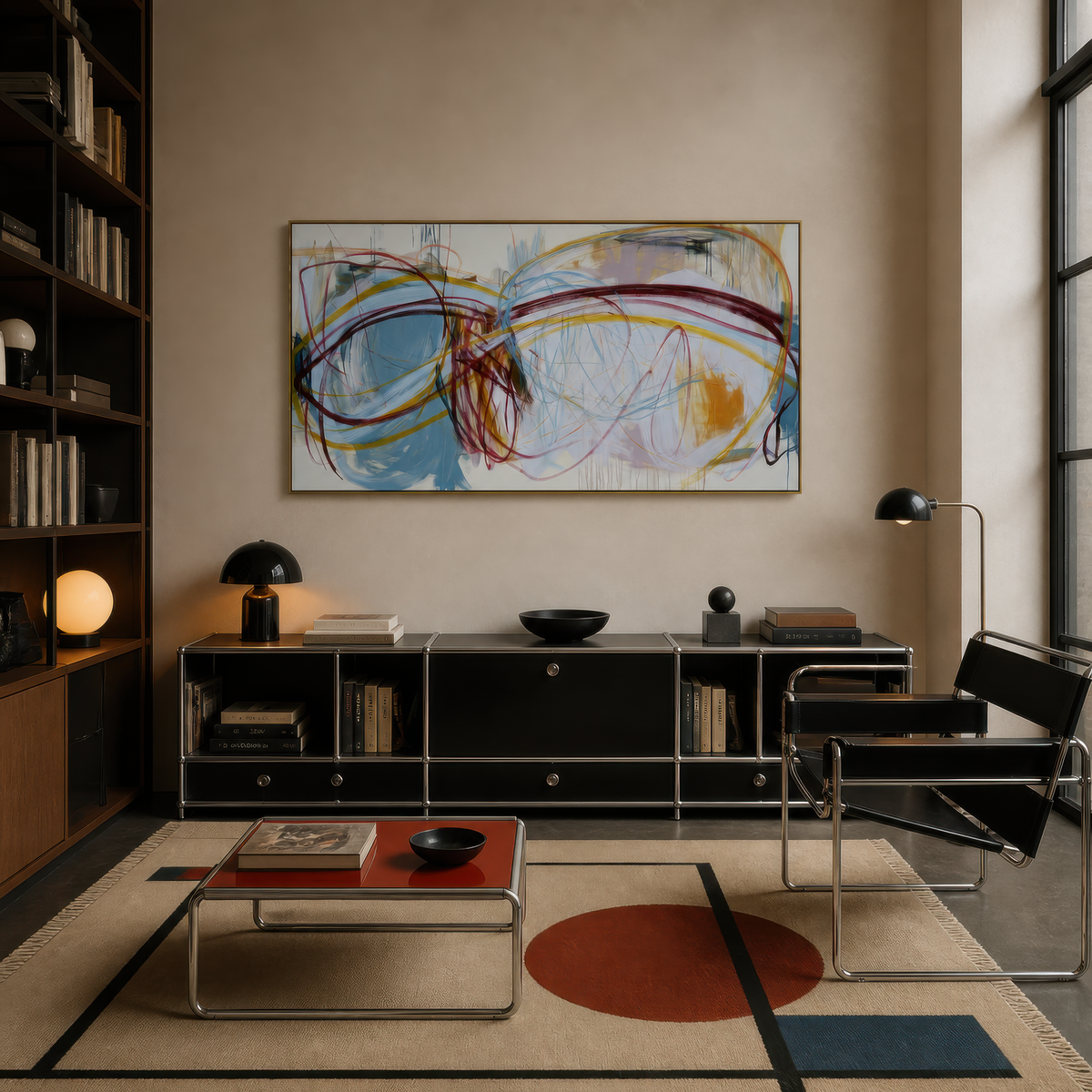 Overlapping Loops Abstract – Abstract Wall Art