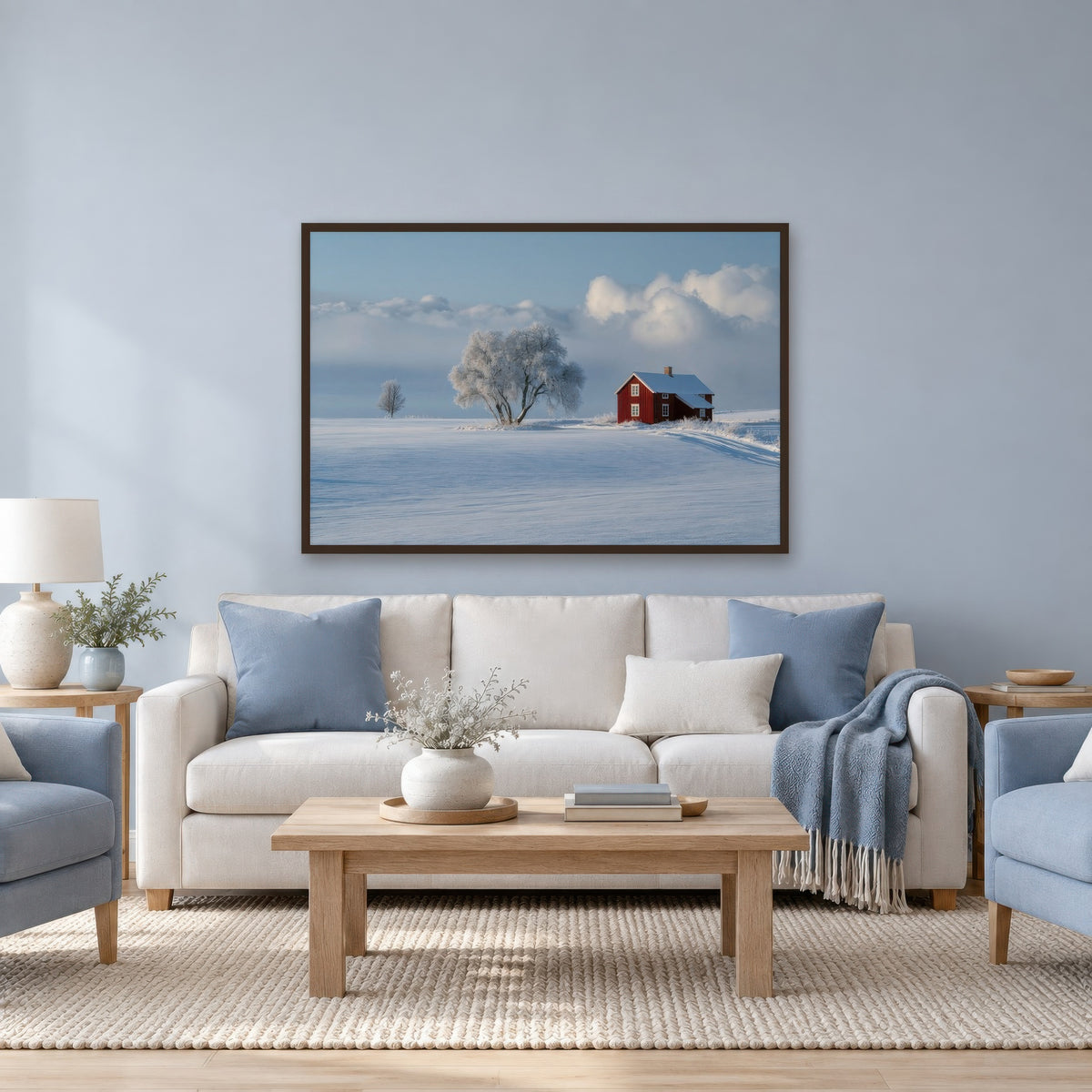 Nordic Stillness scandinavian wall art in a living room