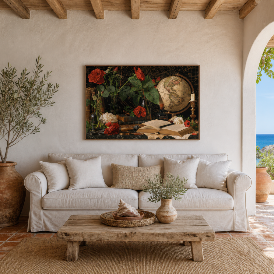 Leatherbound Hour – Dark Academia Wall Art