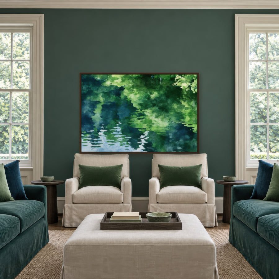 Green Canopy Reflection – Impressionist Wall Art