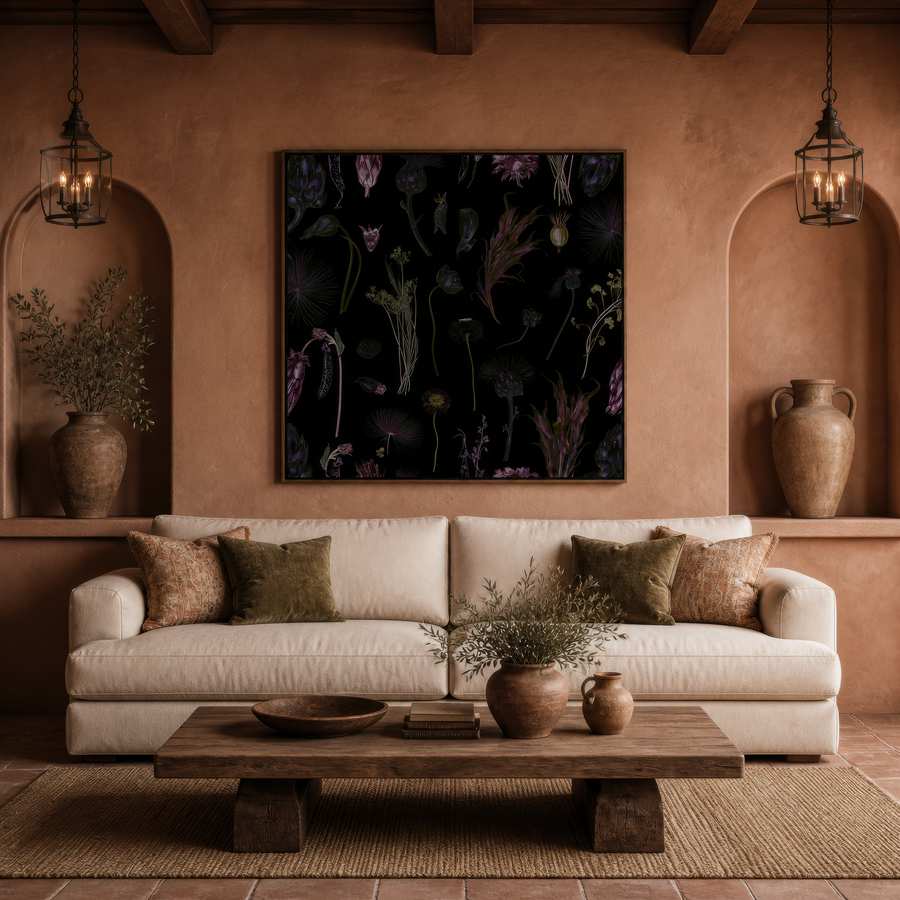 Dark Botanical Specimen Chart – Vamp Romantic Wall Art