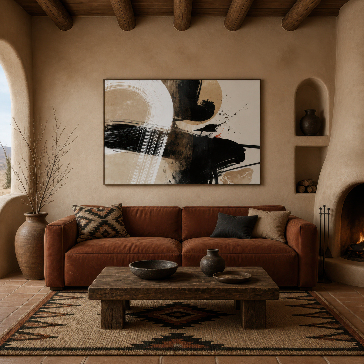 Sumi-e Ink Abstract – Japandi Wall Art