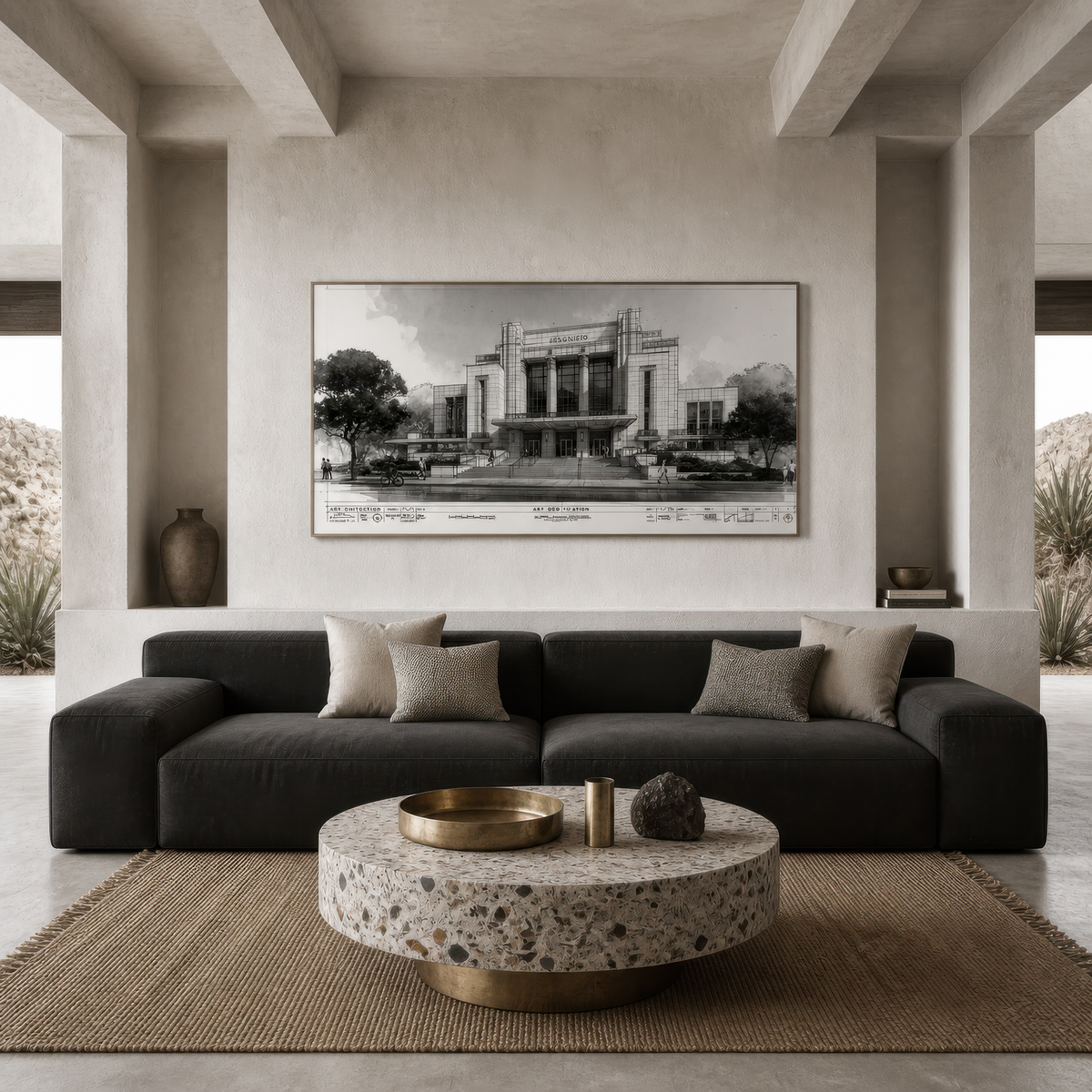 Deco Facade Blueprint – Art Deco Wall Art