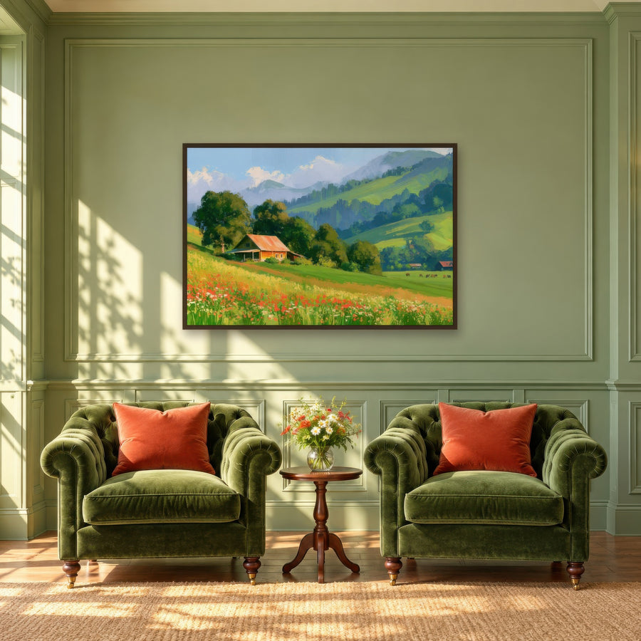 Rolling Hills and Poppies – Impressionist Wall Art