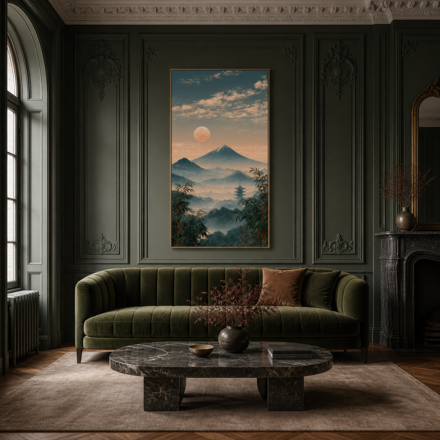 Misty Mount Fuji Landscape – Japandi Wall Art