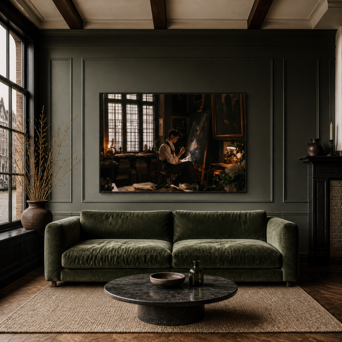 Artist at the Easel – Dark Academia Wall Art
