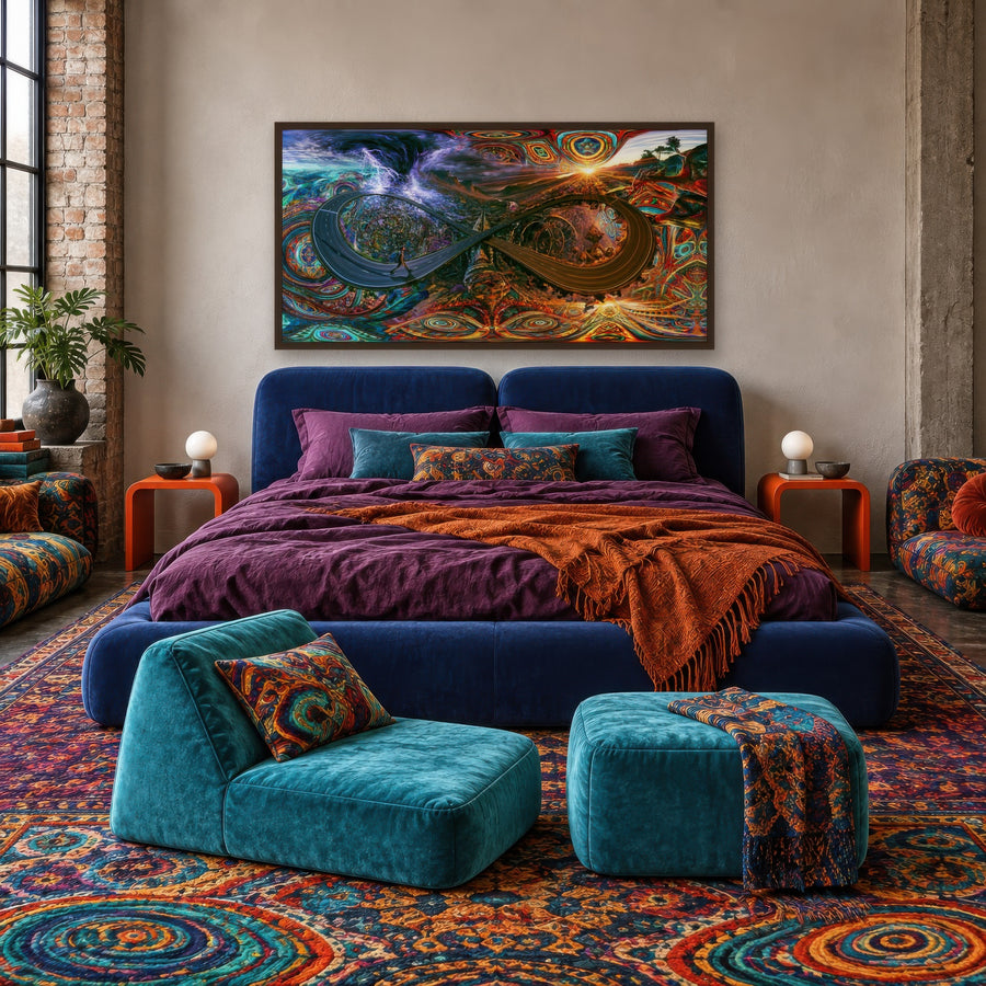 Storm to Sunset Infinity Road – Psychedelic Wall Art
