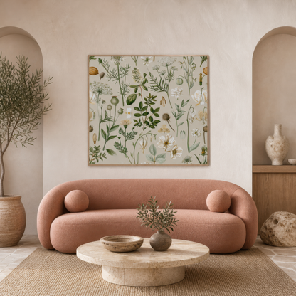 Wildflower Botanical Scatter Print wall art print, alternate room view