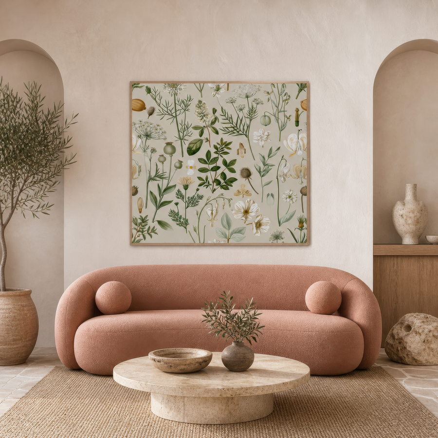 Wildflower Botanical Scatter Print – Vintage Illustration Wall Art