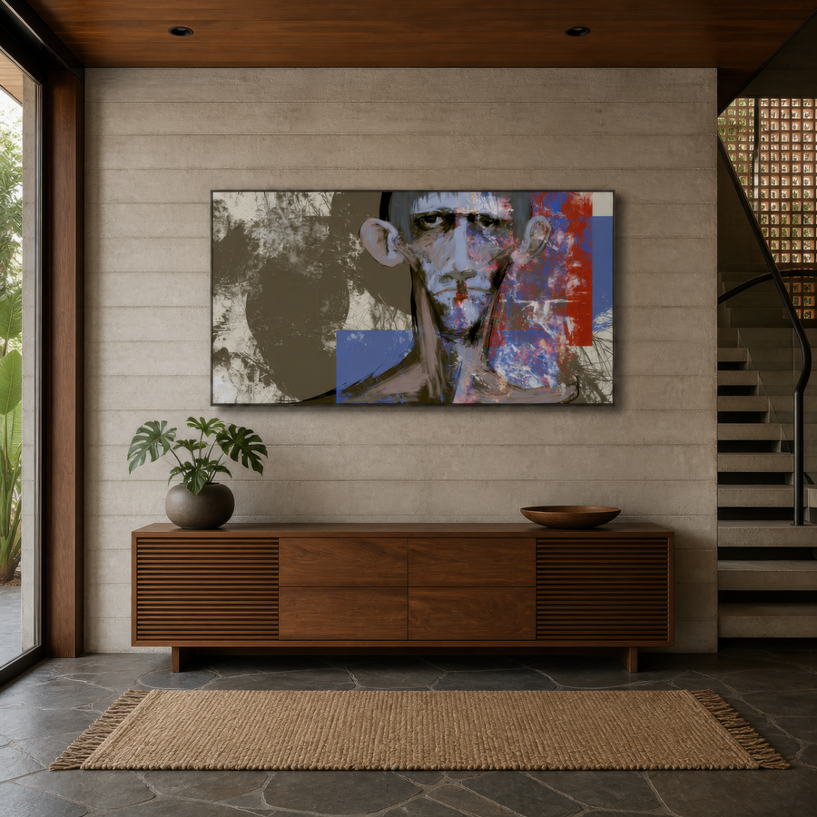 Olive and Red Portrait – Abstract Portrait Wall Art